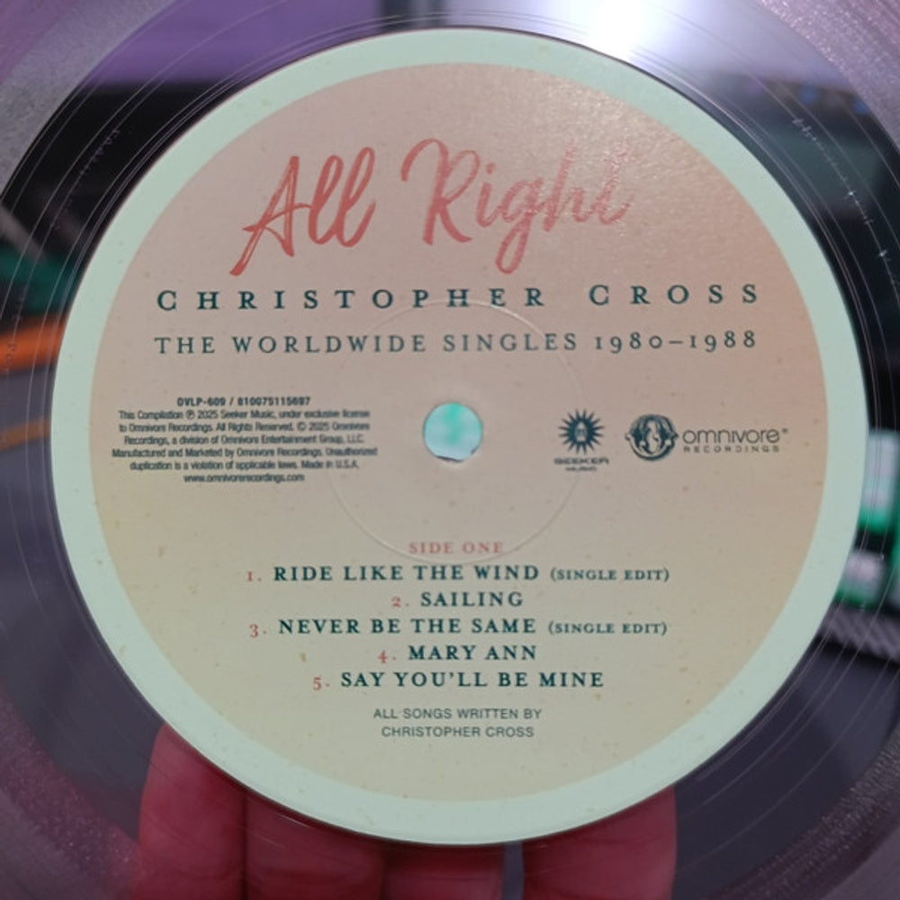 Image 3: Christopher Cross – All Right: The Worldwide Singles 1980-1988 (Colored LP Vinyl) Vinyl LP | Relix