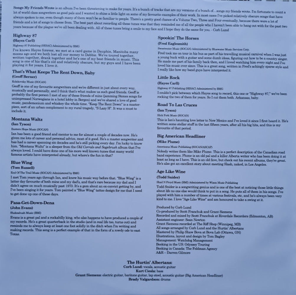 Image 3: Corb Lund – Songs My Friends Wrote Vinyl LP | Relix