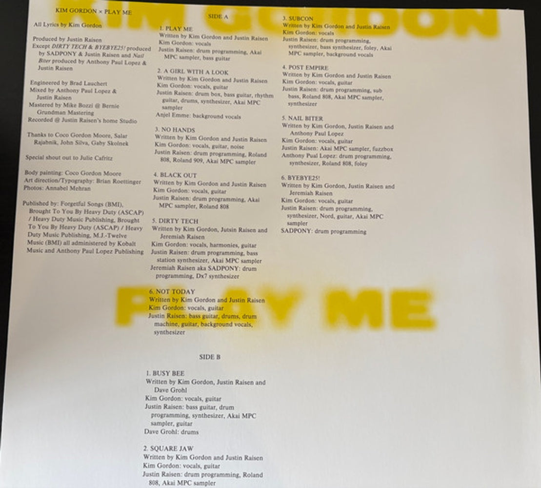 Image 3: Kim Gordon – Play Me Vinyl LP | Relix