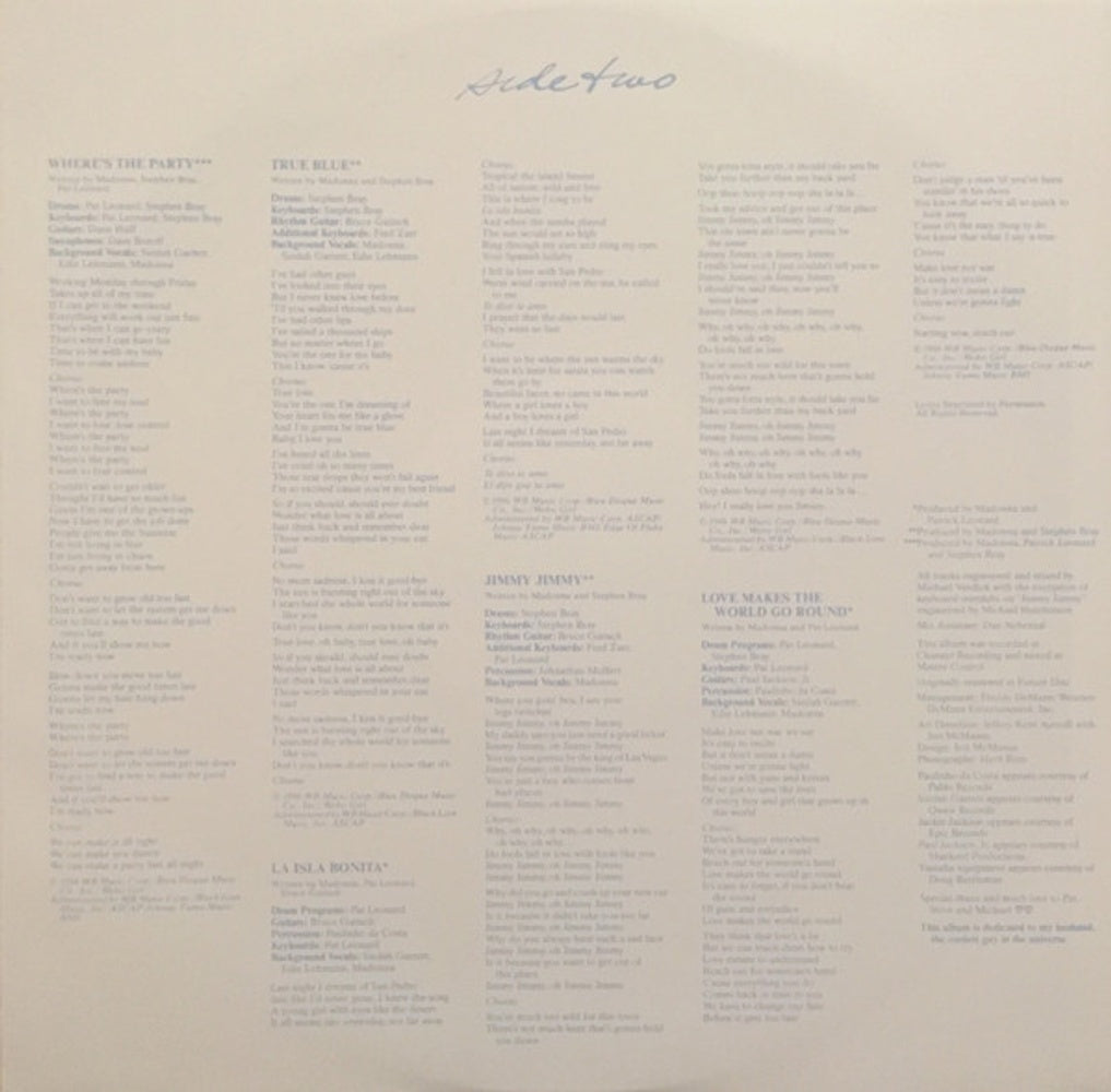 Image 3: Madonna – True Blue (Limited Edition LP Vinyl) Vinyl LP | Relix