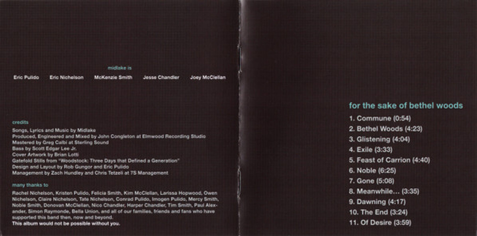 Image 3: Midlake – For The Sake Of Bethel Woods CD | Relix