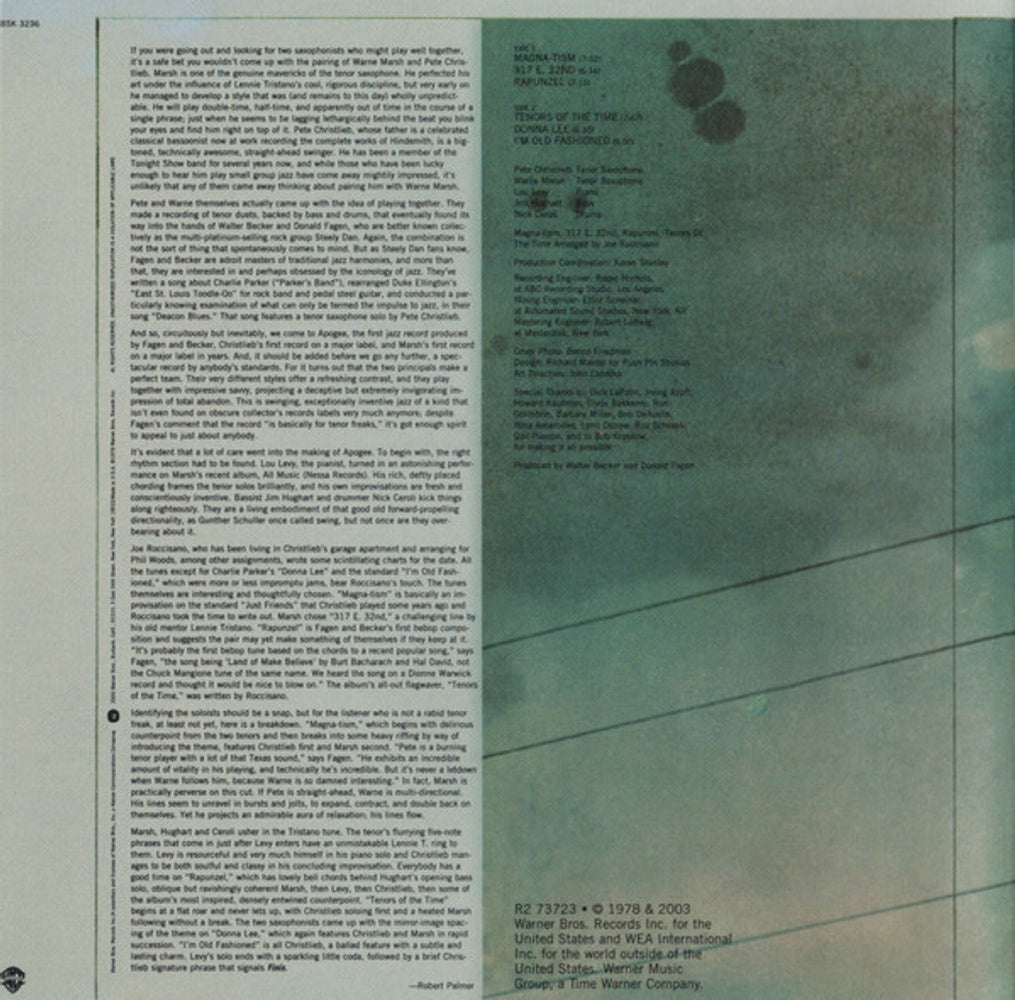 Image 3: Pete Christlieb – Apogee (Bonus Tracks, Remastered CD) CD | Relix