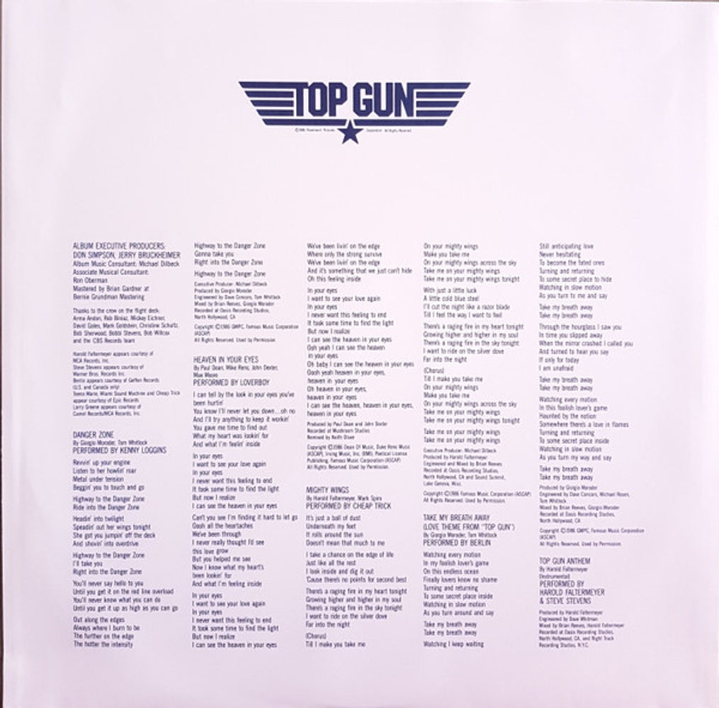 Image 3: Top Gun [Movie] – Top Gun (Vinyl Soundtrack) Vinyl LP | Relix