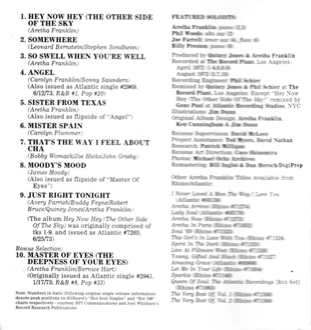Image 4: Aretha Franklin – Hey Now Hey CD | Relix