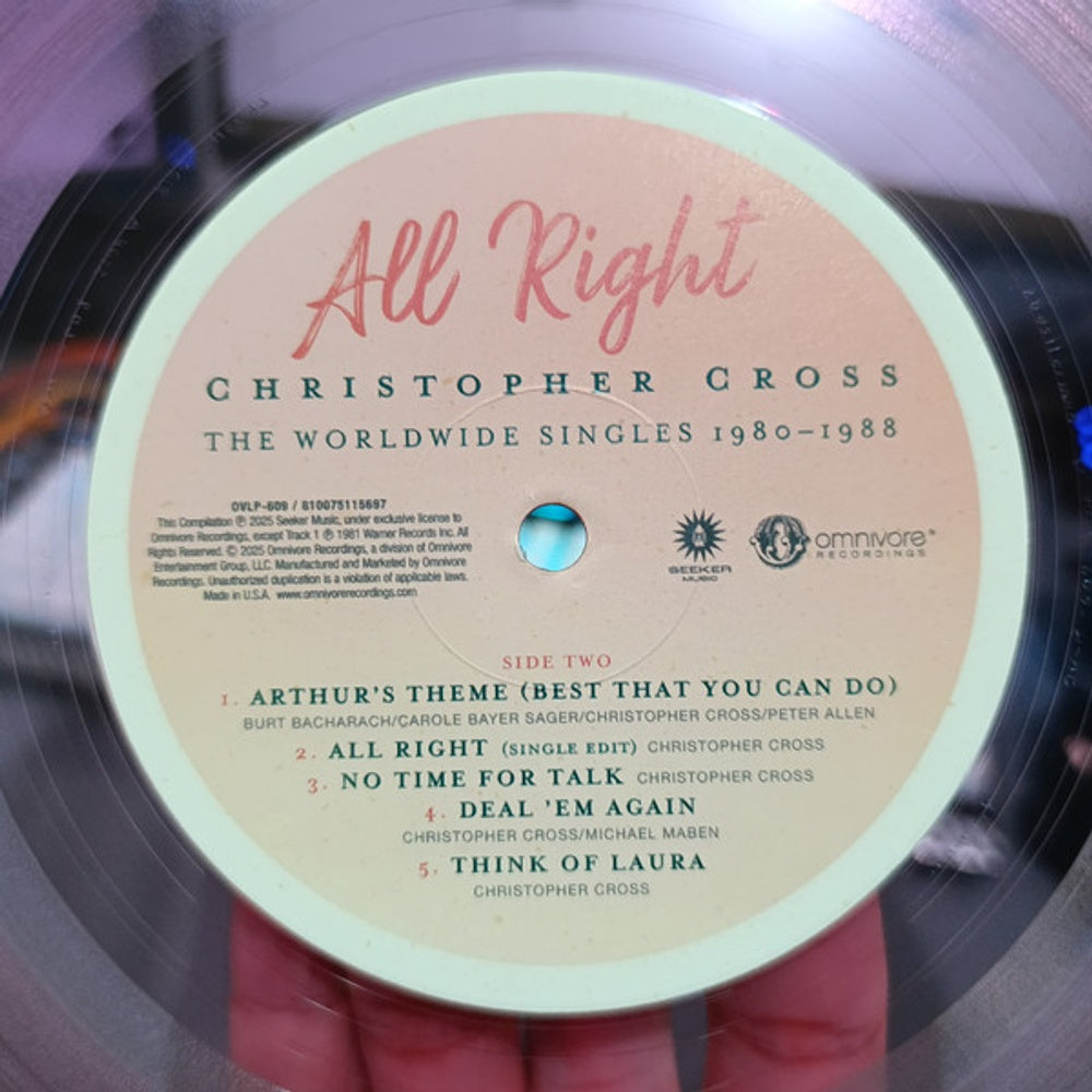 Image 4: Christopher Cross – All Right: The Worldwide Singles 1980-1988 (Colored LP Vinyl) Vinyl LP | Relix