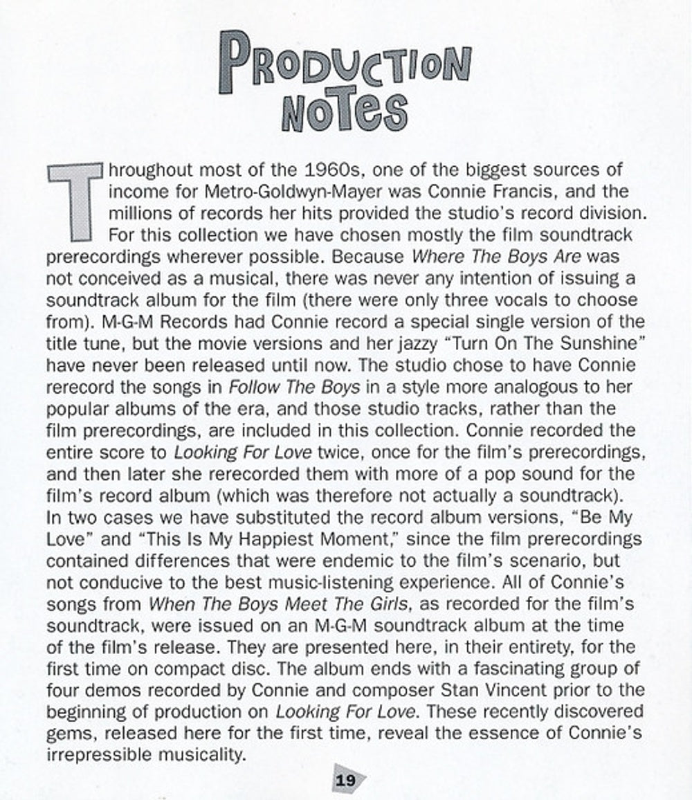 Image 4: Connie Francis – Where the Boys Are: Connie Francis in Hollywood CD | Relix