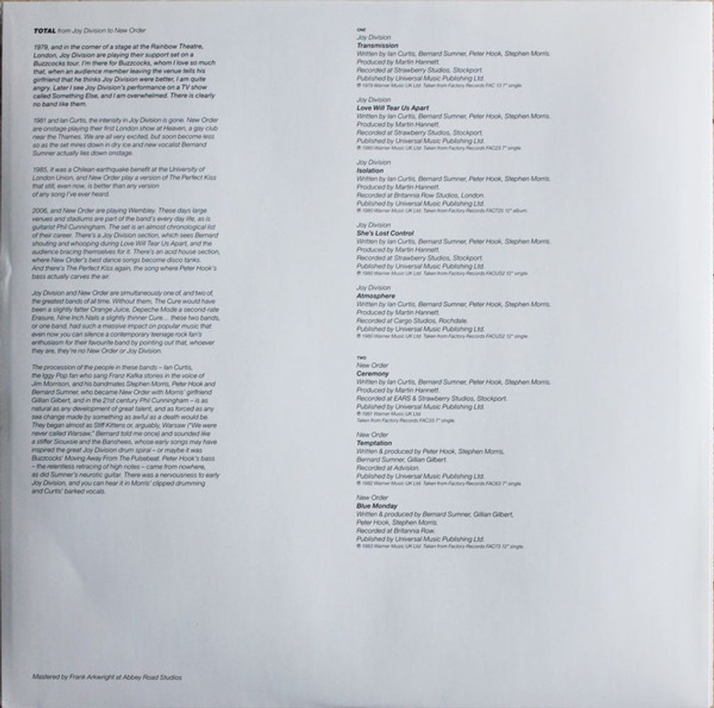 Image 4: New Order / Joy Division – Total Vinyl LP | Relix