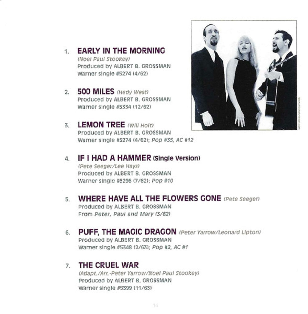 Image 4: Peter, Paul & Mary – The Very Best Of Peter, Paul and Mary CD | Relix