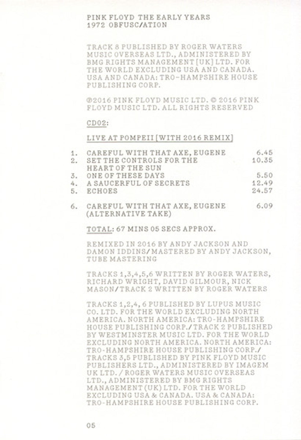 Image 4: Pink Floyd – 1972 Obfusc/Ation (Box Set 2-CD) CD | Relix
