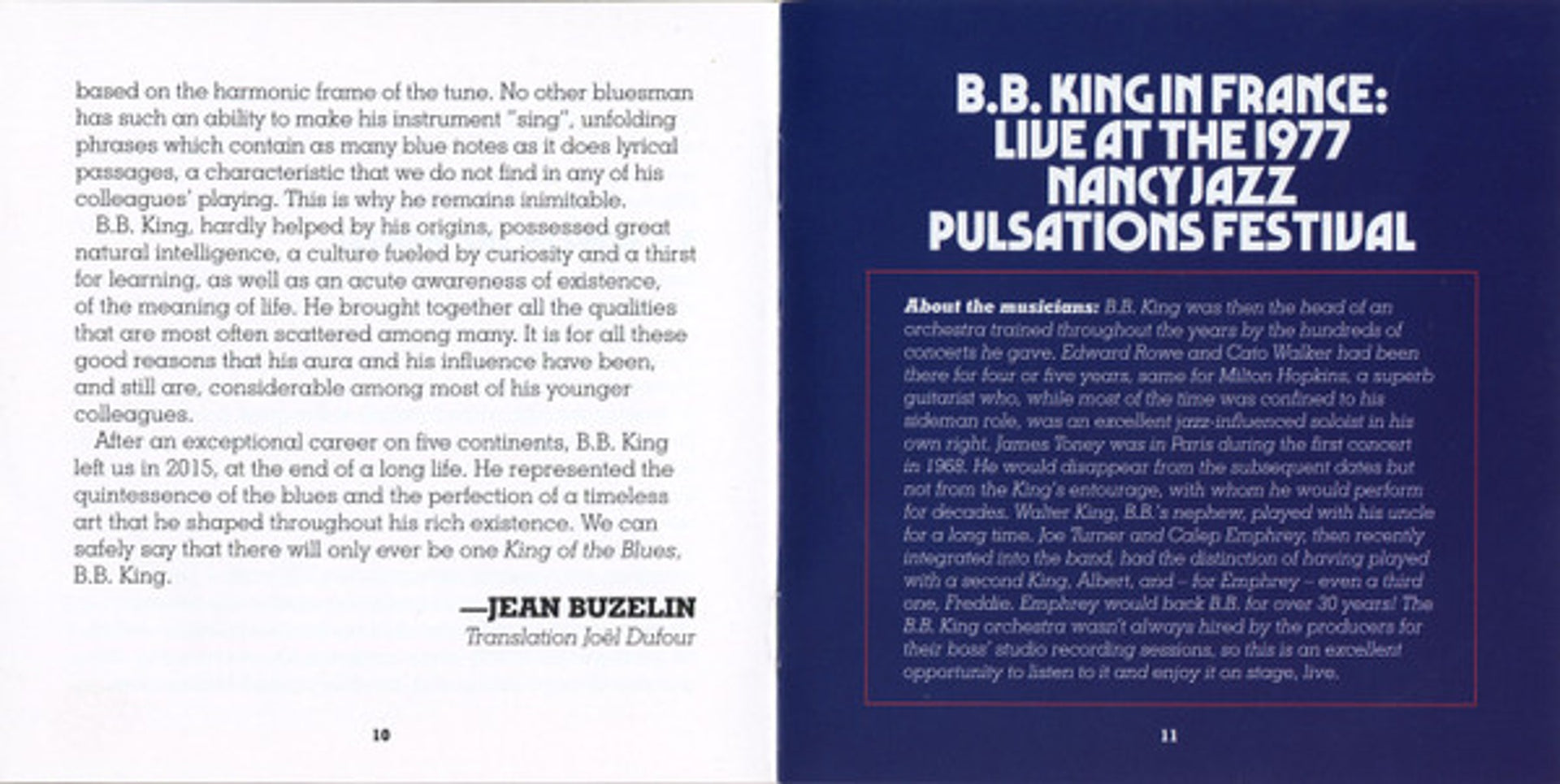 Image 5: B.B. King – In France: Live At The 1977 Nancy Jazz Pulsations CD | Relix