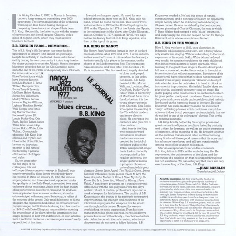 Image 5: B.B. King – In France: Live at the Nancy Jazz Pulsations Festival (1977, RSD Black Friday 2024 LP Vinyl) Vinyl LP | Relix