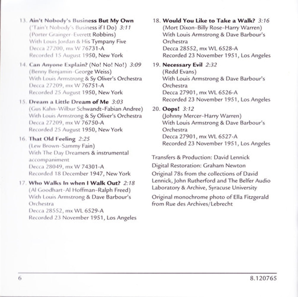 Image 5: Ella Fitzgerald – Vol. 4-Ella & Company CD | Relix