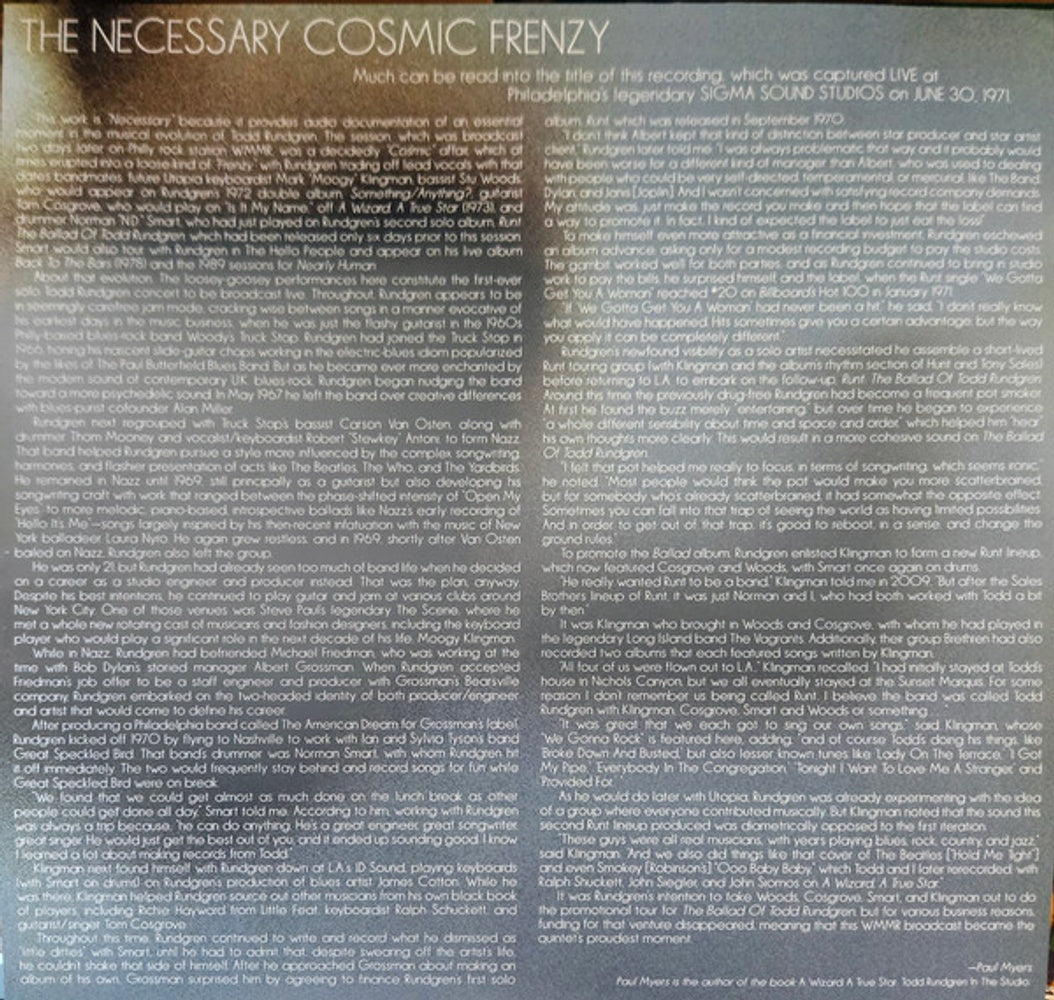 Image 5: RUNT w/ Todd Rundgren – The Necessary Cosmic Frenzy (RSD 2026 LP Vinyl) Vinyl LP | Relix