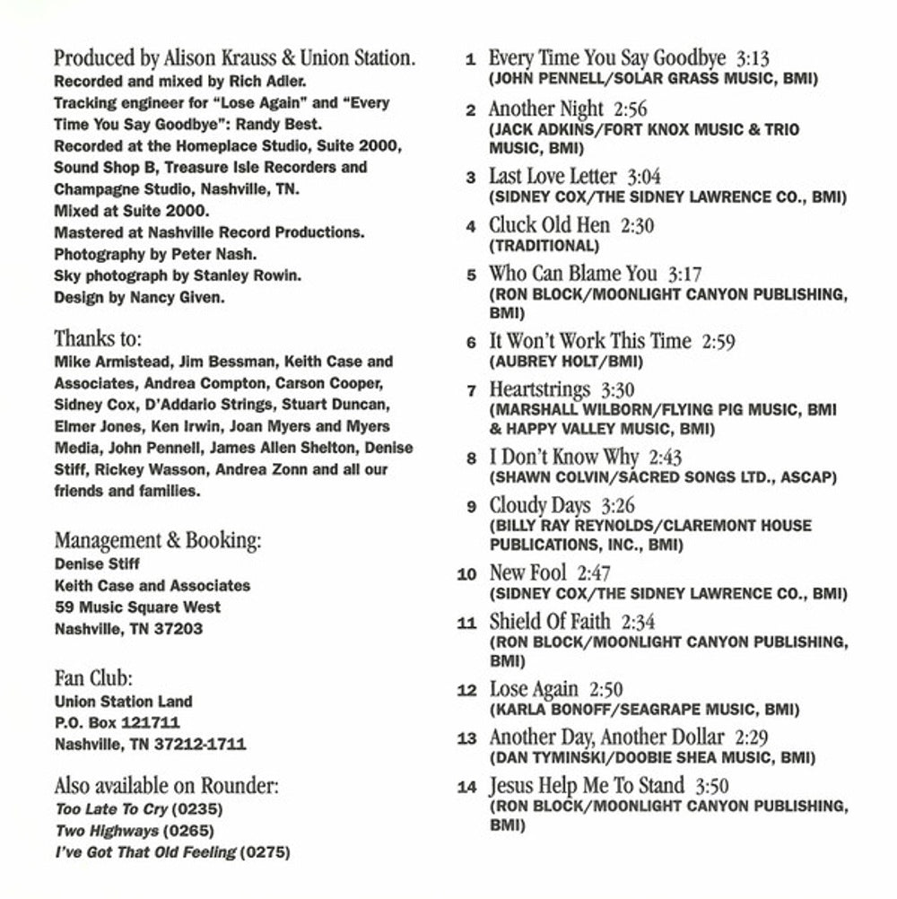 Image 6: Alison Krauss & The Union Station – Every Time You Say Goodbye CD | Relix