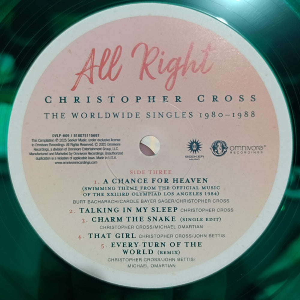 Image 6: Christopher Cross – All Right: The Worldwide Singles 1980-1988 (Colored LP Vinyl) Vinyl LP | Relix