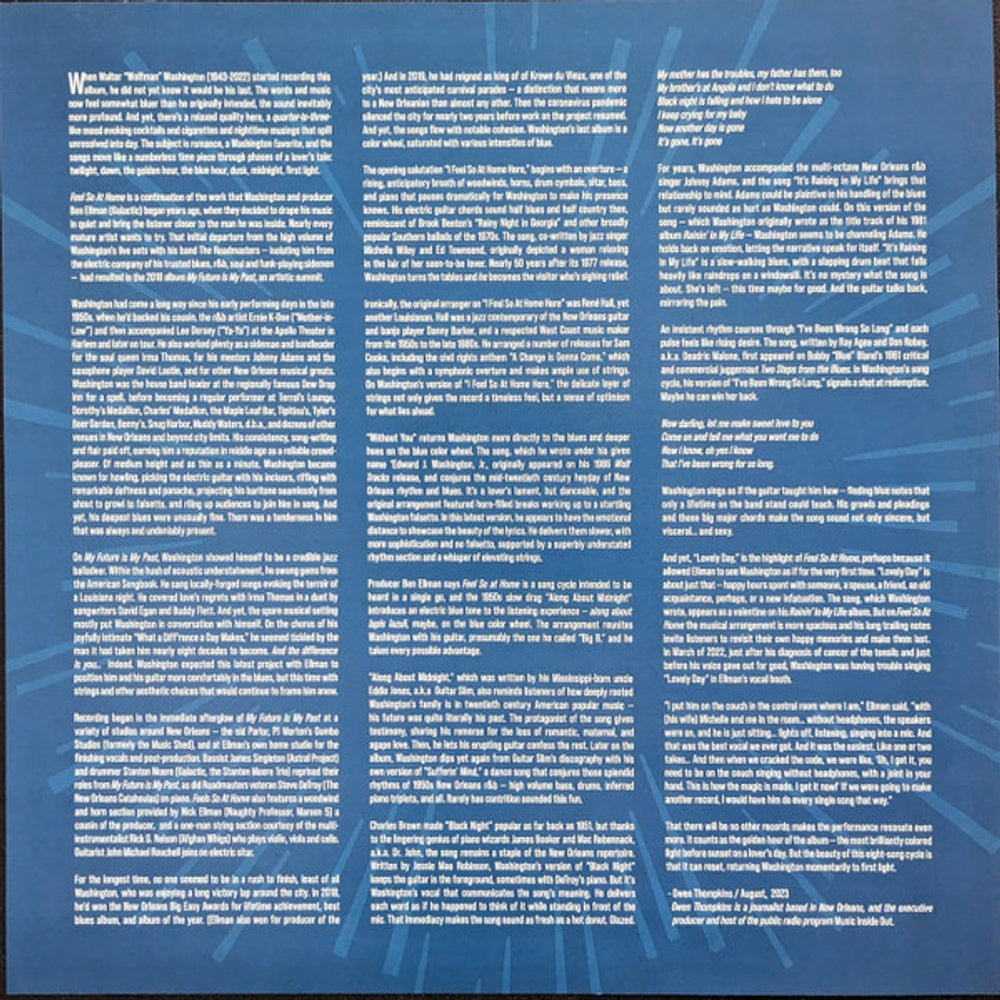 Image 6: Walter Washington  Wolfman – Feel So At Home (Blk, 180 Gram LP Vinyl) Vinyl LP | Relix