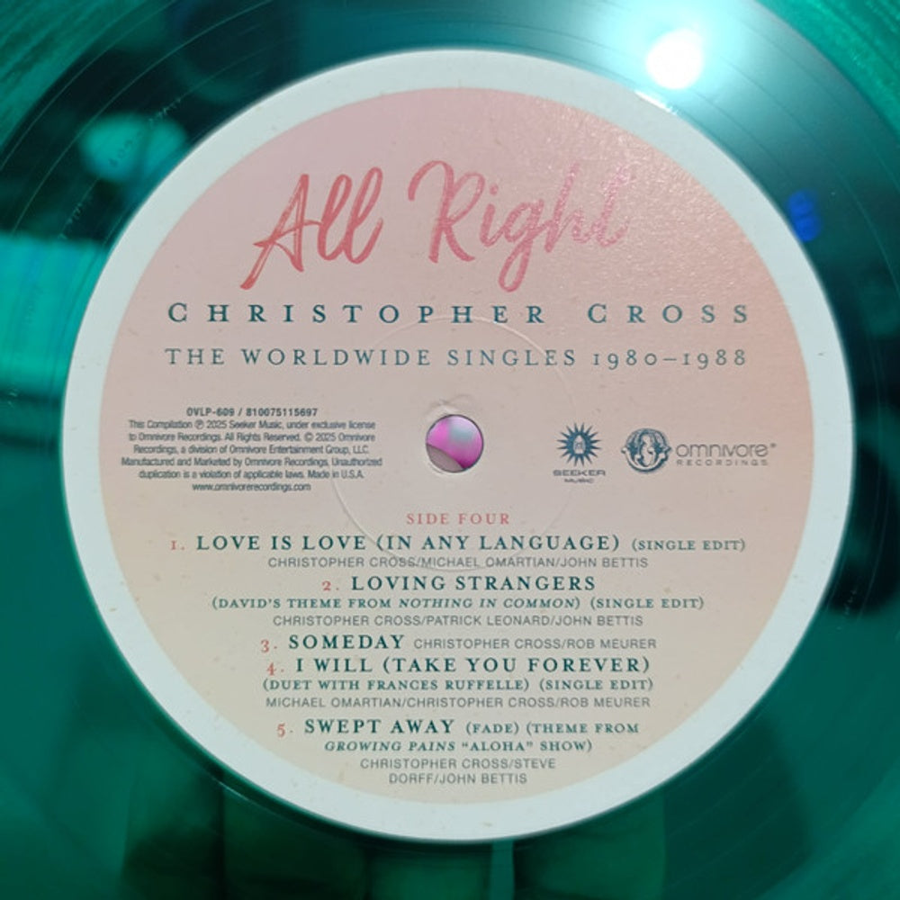 Image 7: Christopher Cross – All Right: The Worldwide Singles 1980-1988 (Colored LP Vinyl) Vinyl LP | Relix