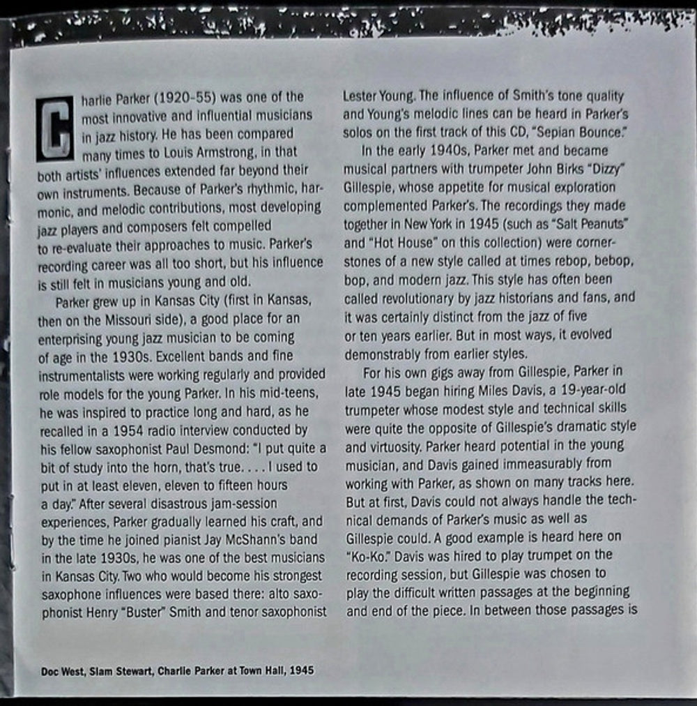 Image 8: Charlie Parker – Ken Burns Jazz CD | Relix