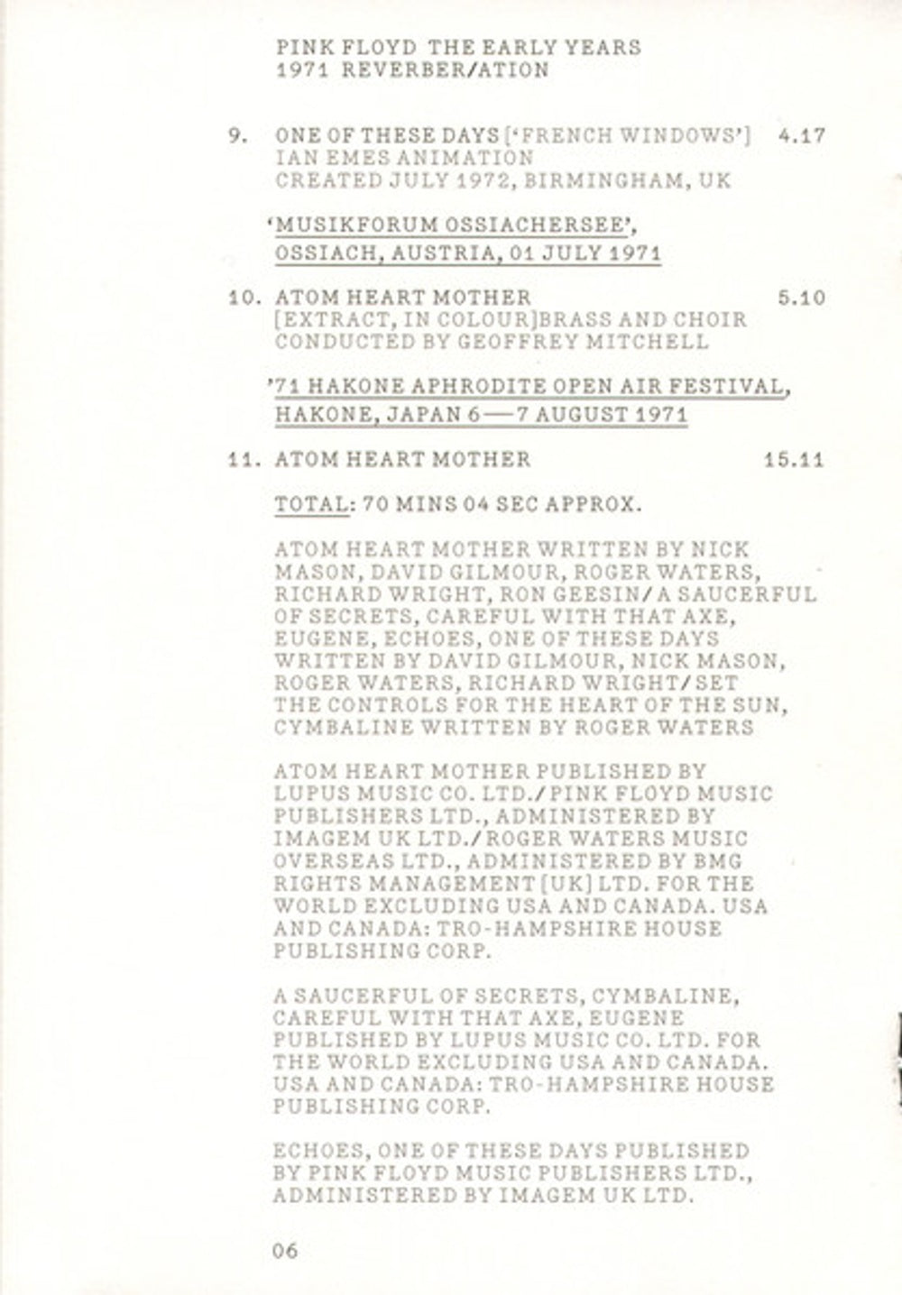 Image 8: Pink Floyd – 1971 Reverber/Ation (Box Set CD) CD | Relix