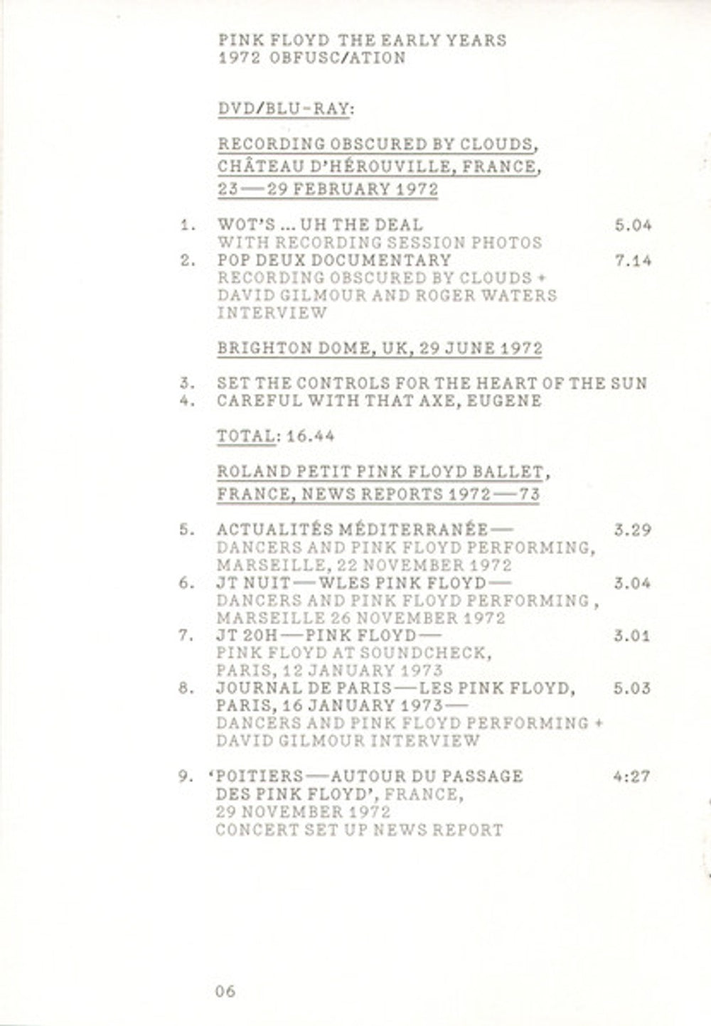 Image 8: Pink Floyd – 1972 Obfusc/Ation (Box Set 2-CD) CD | Relix