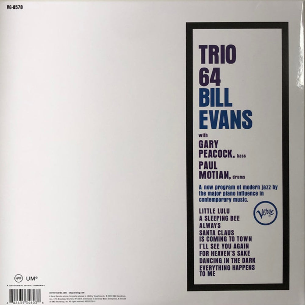 Image: Bill Evans – Bill Evans: Trio 64 (Verve Acoustic Sounds Series LP Vinyl) Vinyl LP | Relix