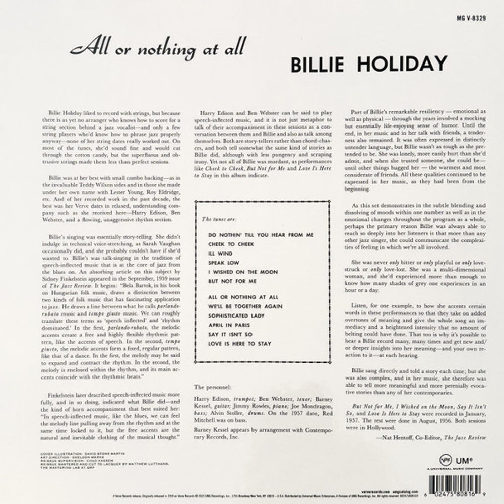 Image: Billie Holiday – All Or Nothing At All (180 Gram LP Vinyl) Vinyl LP | Relix