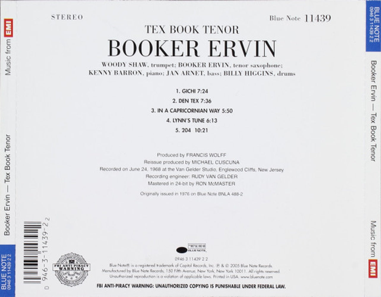 Image: Booker Ervin – Tex Book Tenor CD | Relix