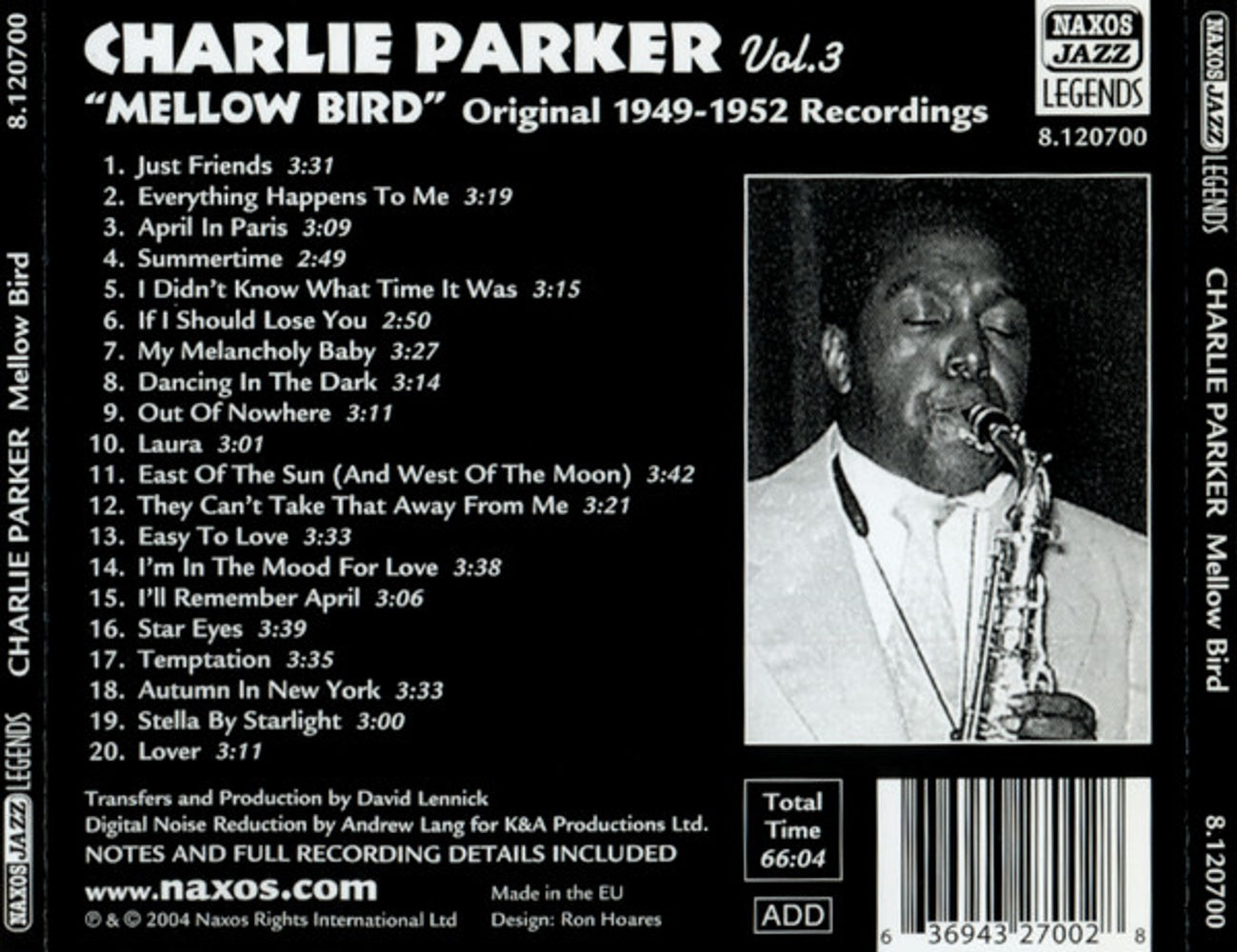 Image: Charlie Parker – Vol. 3-Mellow Bird (Import CD) CD | Relix