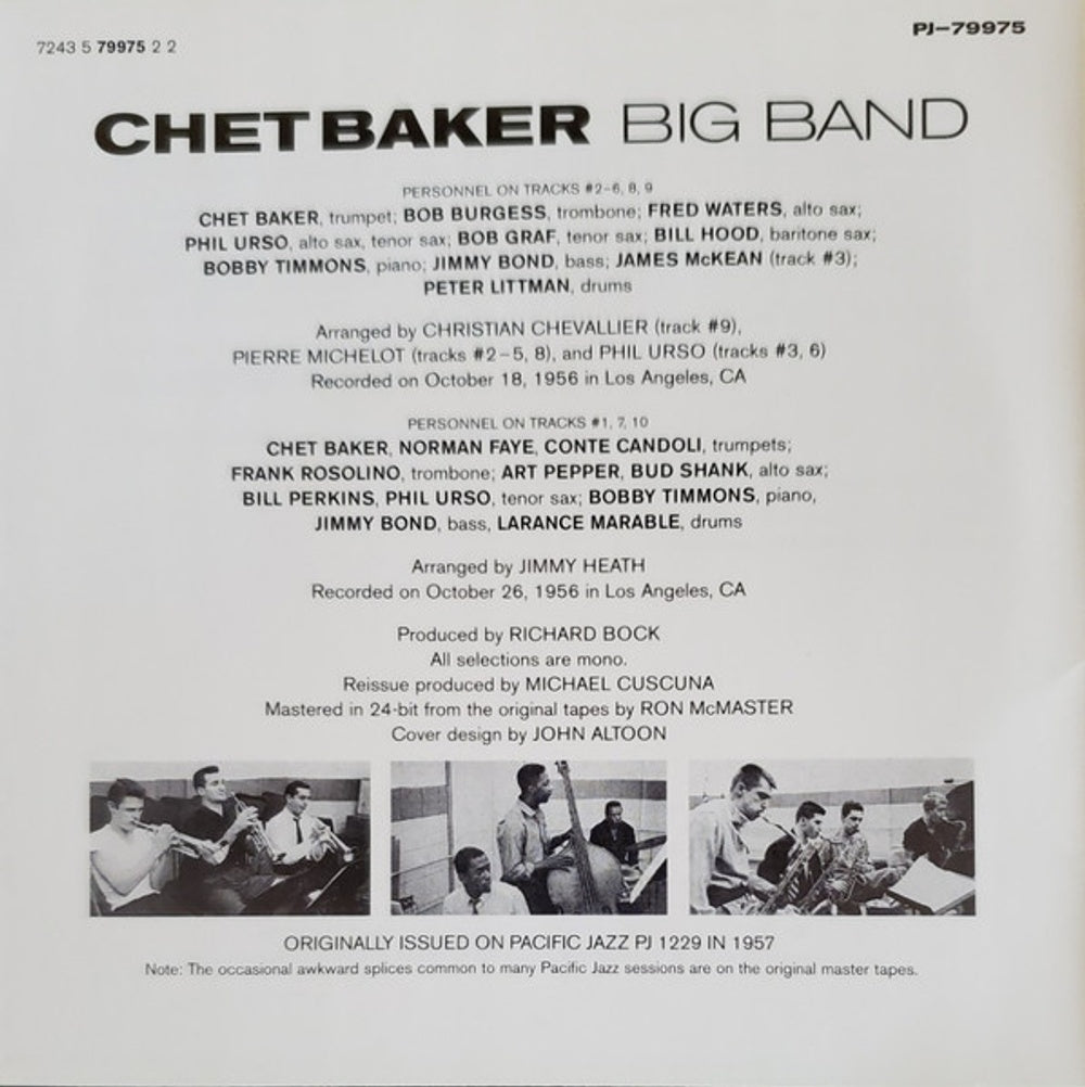 Image: Chet Baker – Chet Baker Big Band (Remastered CD) CD | Relix