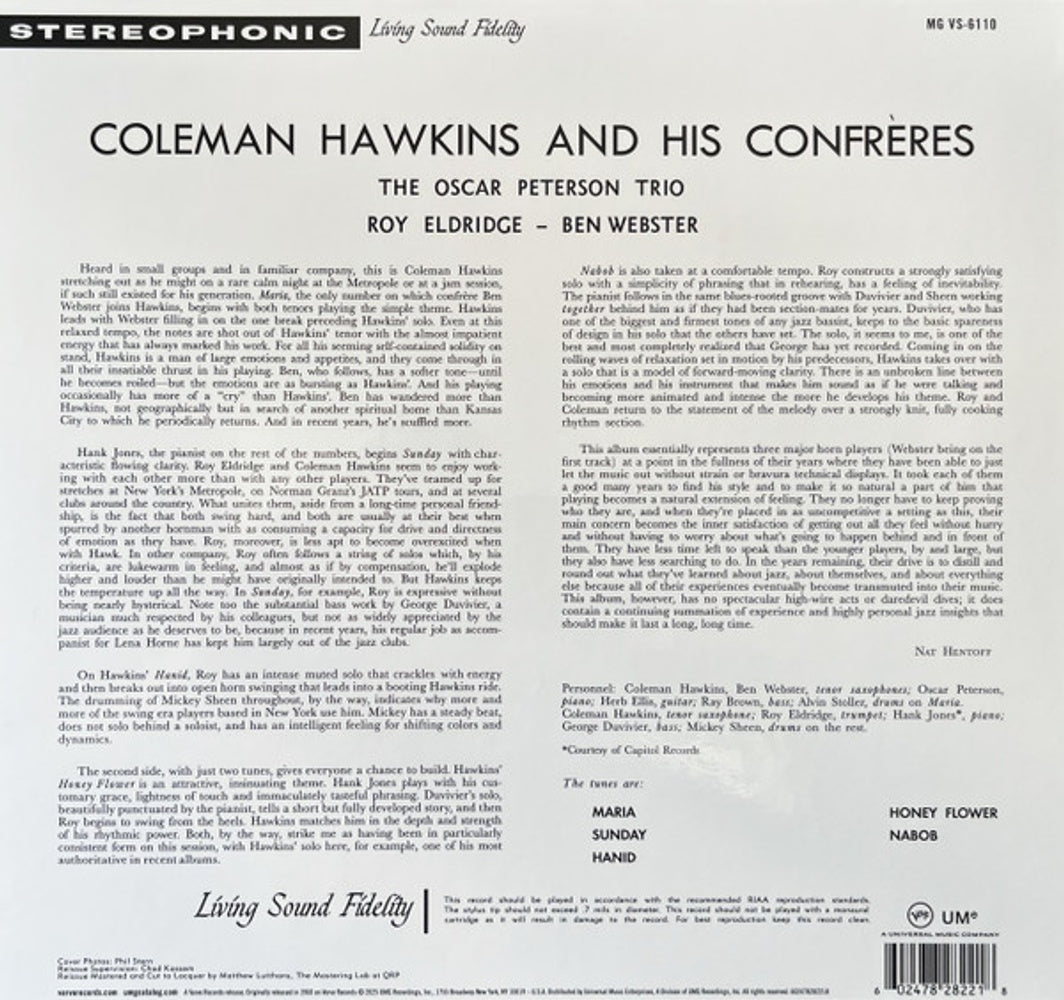 Image: Coleman Hawkins – Coleman Hawkins And Confreres (180 Gram LP Vinyl) Vinyl LP | Relix