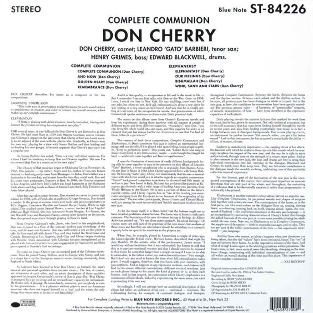 Image: Don Cherry – Complete Comunion (Blue Note Tone Poet Series LP Vinyl) Vinyl LP | Relix