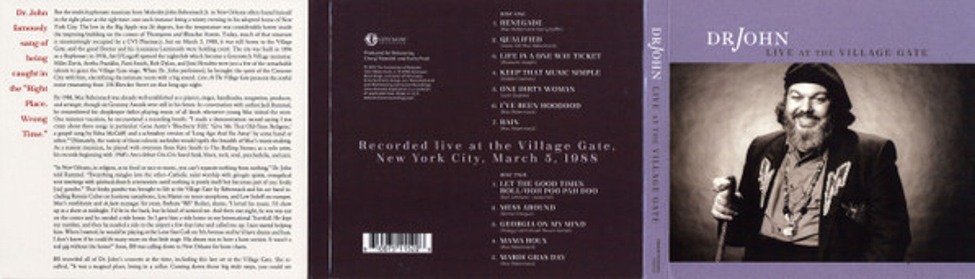 Image: Dr John – Live At The Village Gate CD | Relix