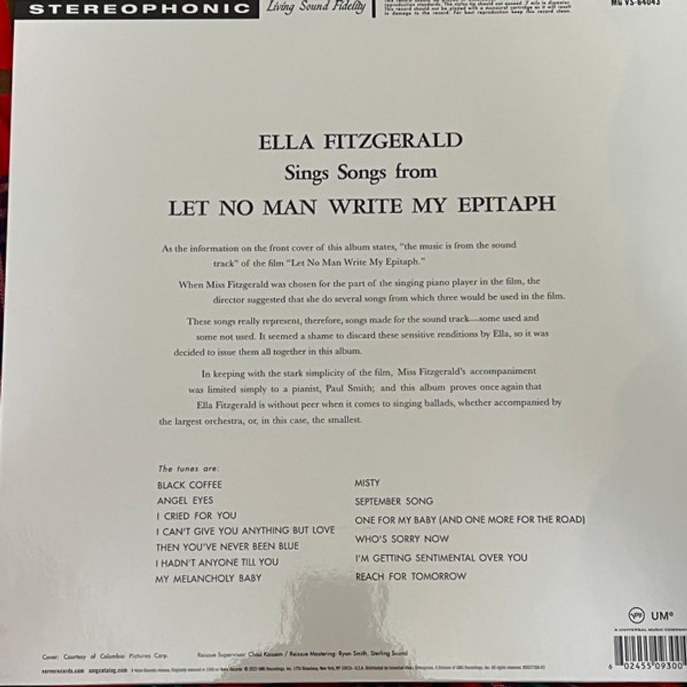 Image: Ella Fitzgerald – Let No Man Write My Epitaph (Verve Acoustic Sound LP Vinyl) Vinyl LP | Relix