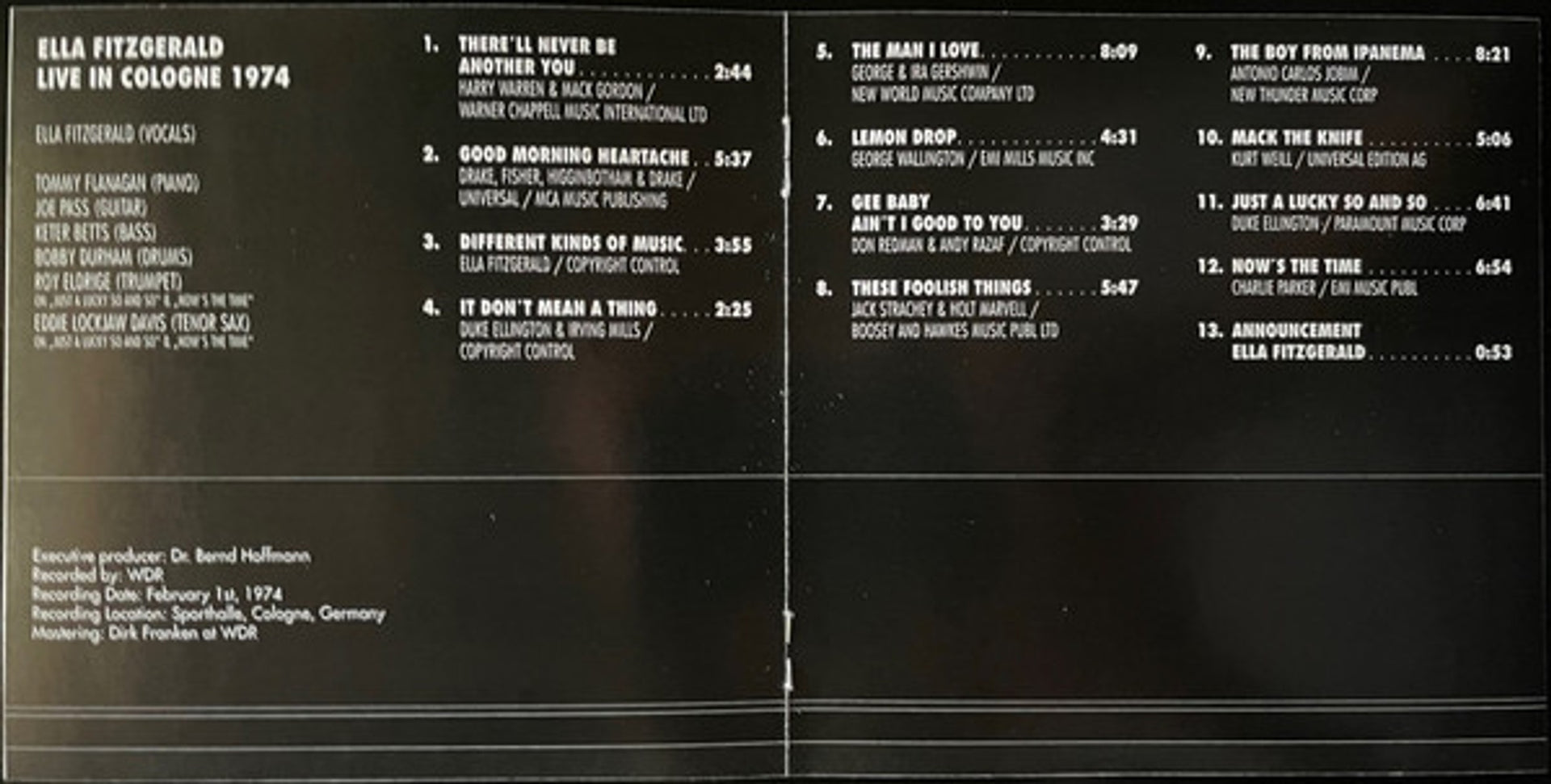 Image: Ella Fitzgerald – Live In Cologne 1974 CD | Relix