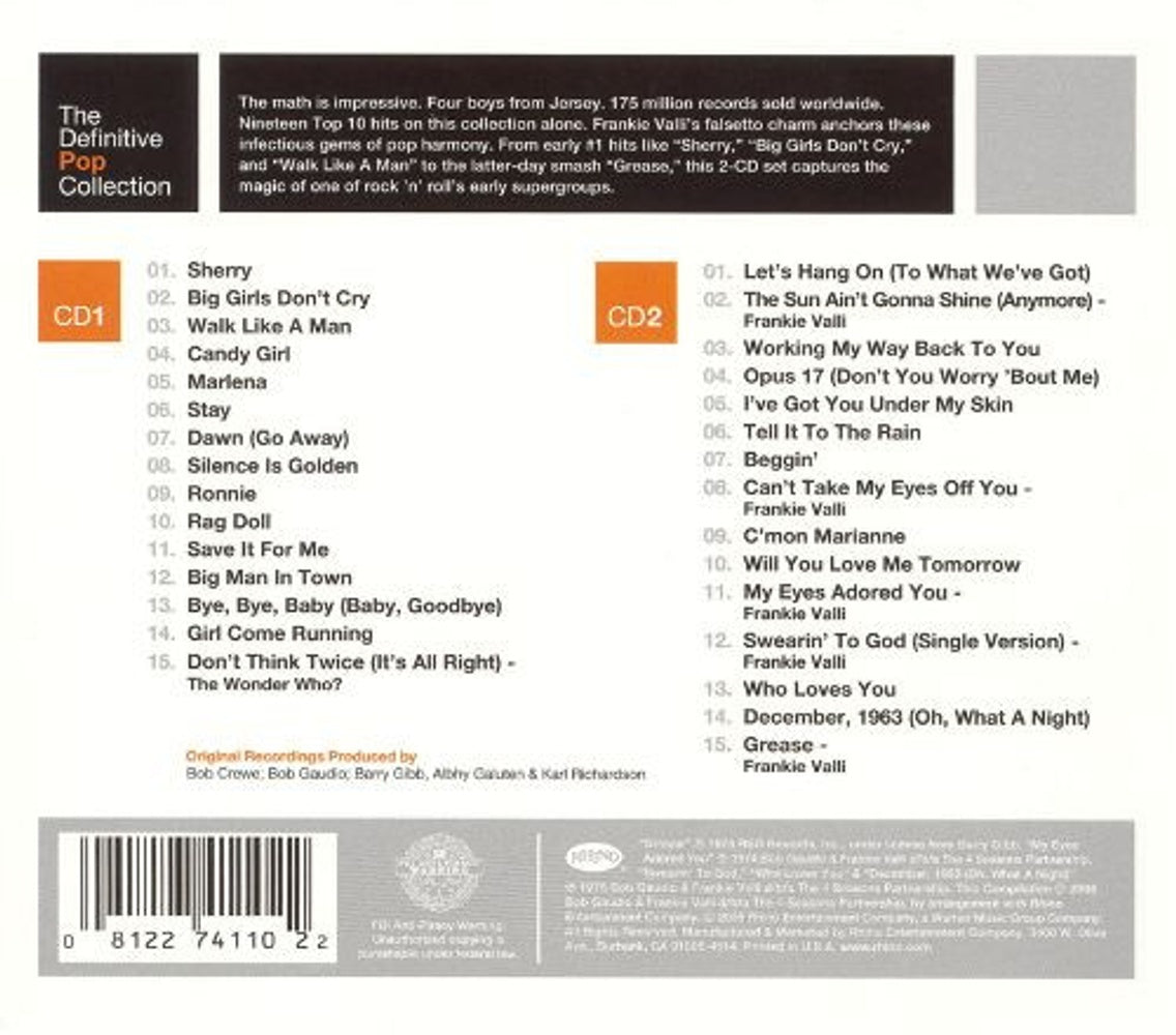 Image: Frankie Valli & The Four Seasons – Definitive Pop (2-CD) CD | Relix