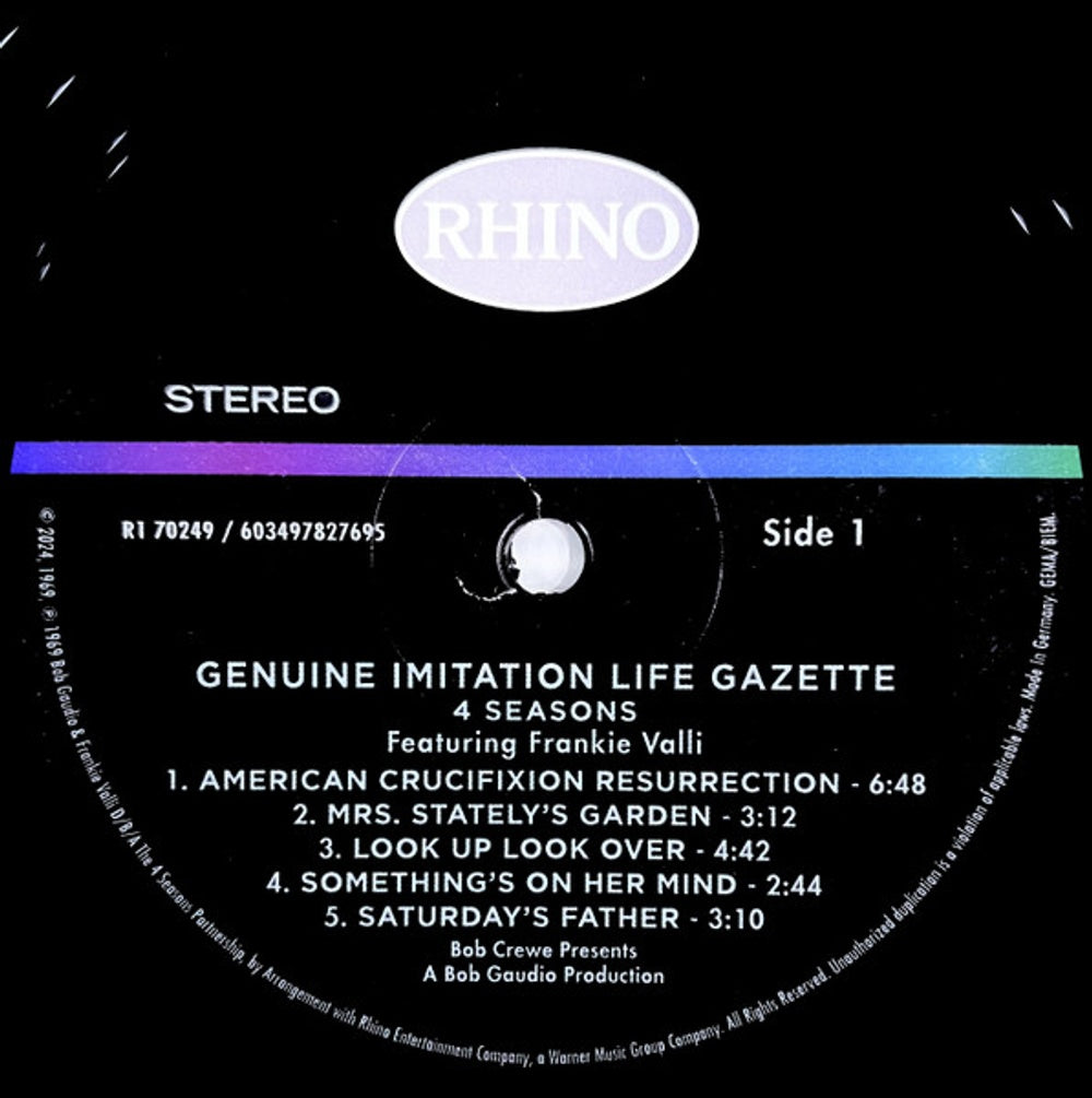 Image: Frankie Valli  & The Four Seasons – Genuine Imitation Life Gazette (Ofgv) [Record Store Day] Vinyl LP | Relix