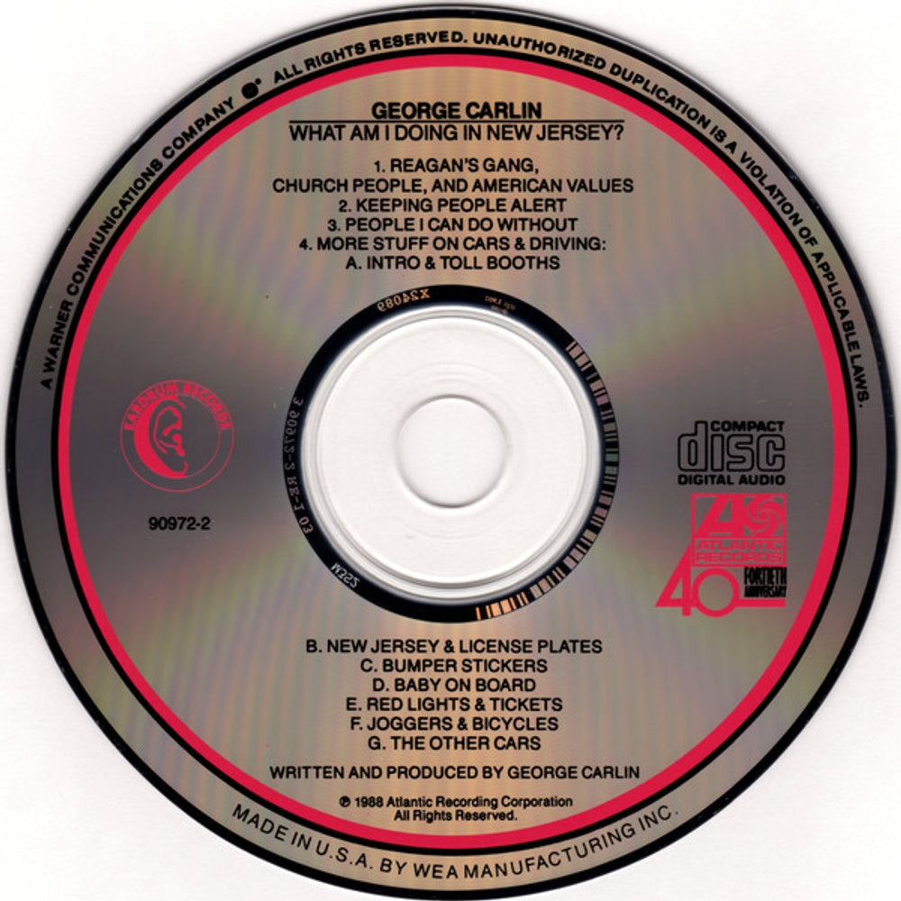 Image: George Carlin – What Am I Doing In New Jersey? CD | Relix