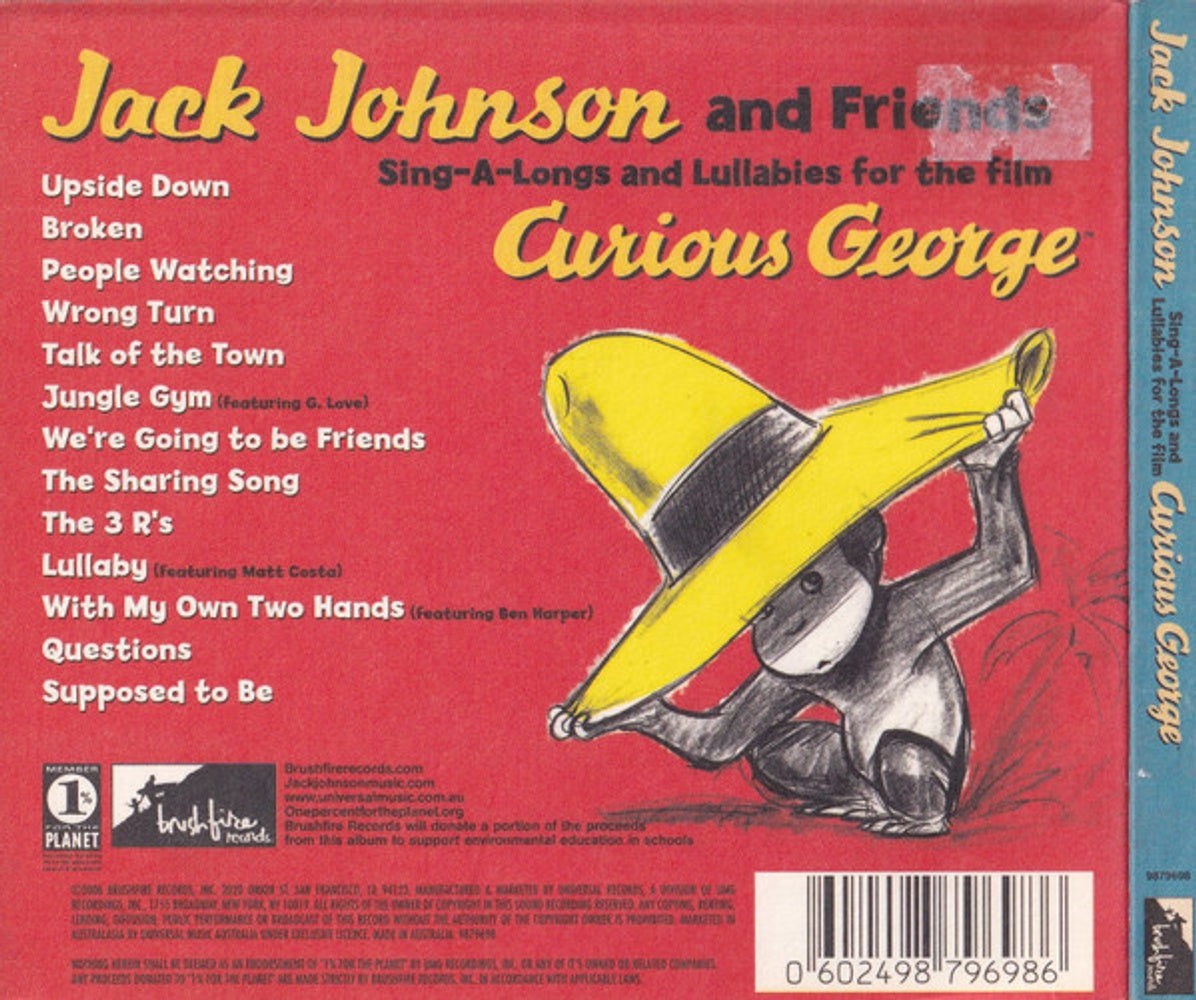 Image: Jack Johnson – Sing-A-Longs and Lullabies for the Film Curious George (Original Soundtrack CD) CD | Relix