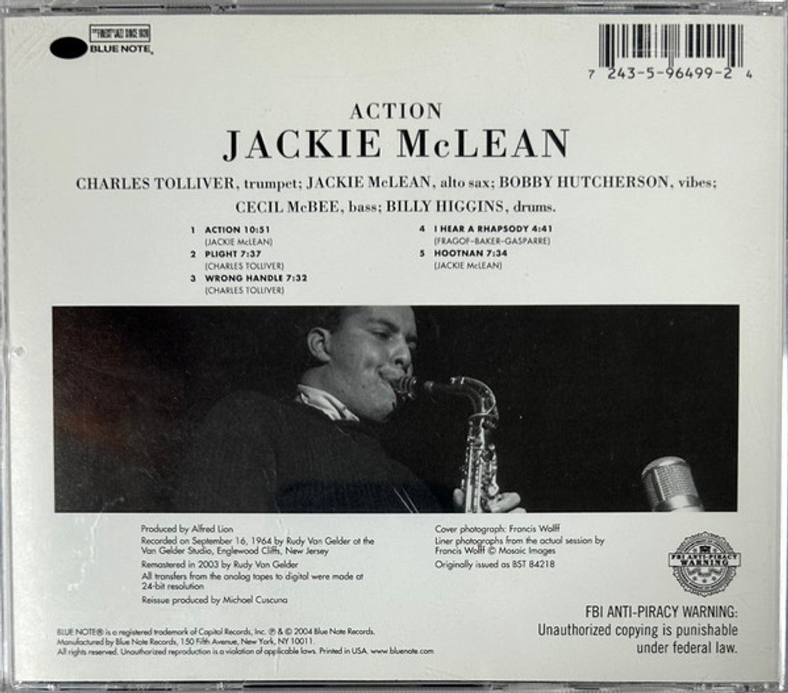 Image: Jackie Mclean – Action (Remastered CD) CD | Relix