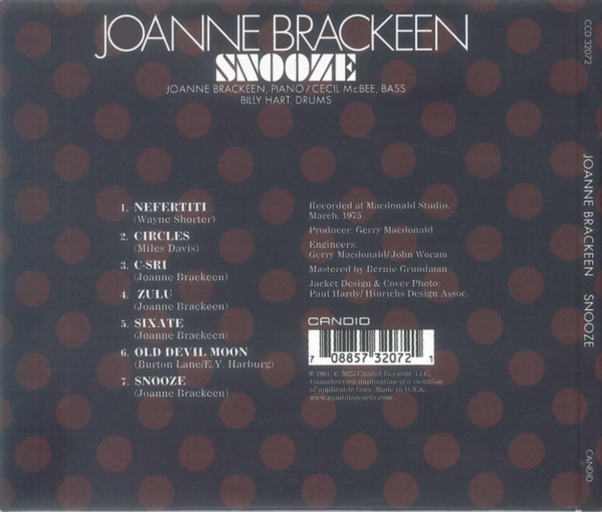 Image: Joanne Brackeen – Snooze (Remastered CD) CD | Relix