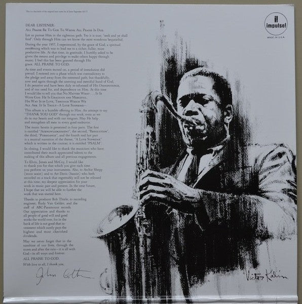 Image: John Coltrane – Love Supreme (Remastered 2-LP Vinyl) Vinyl LP | Relix