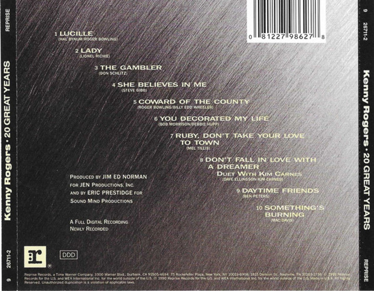 Image: Kenny Rogers – 20 Great Years CD | Relix