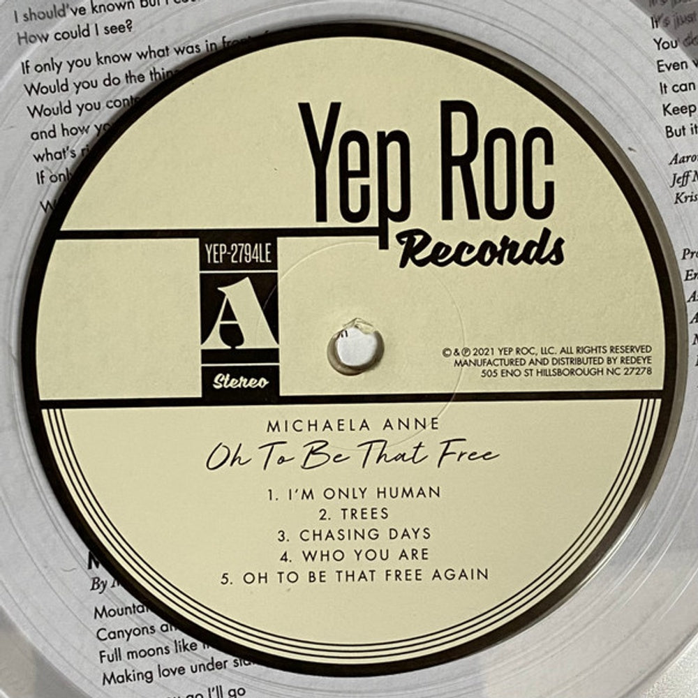 Image: Michaela Anne – Oh To Be That Free (Clear LP Vinyl) Vinyl LP | Relix