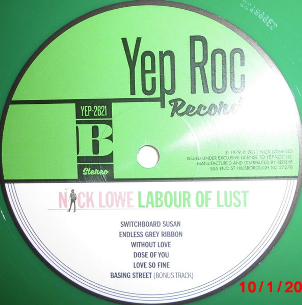 Image: Nick Lowe – Labour Of Lust (Colored, Grn LP Vinyl) Vinyl LP | Relix