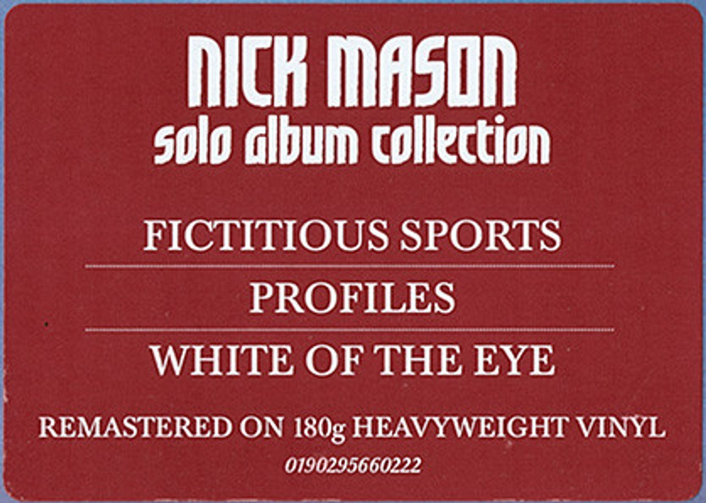 Image: Nick Mason  & Fenn,Rick – White Of The Eye - O.S.T. Vinyl LP | Relix