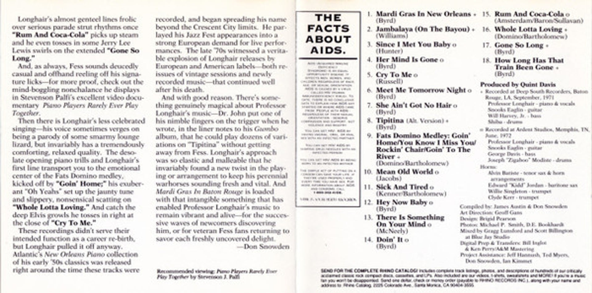 Image: Professor Longhair – Mardi Gras in Baton Rouge CD | Relix