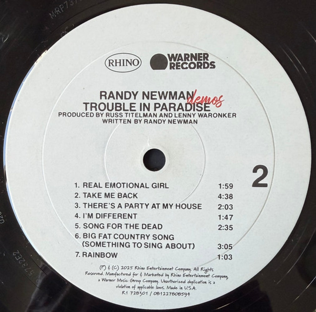 Image: Randy Newman – Trouble In Paradise: Demos (RSD Black Friday 2025 LP Vinyl) Vinyl LP | Relix
