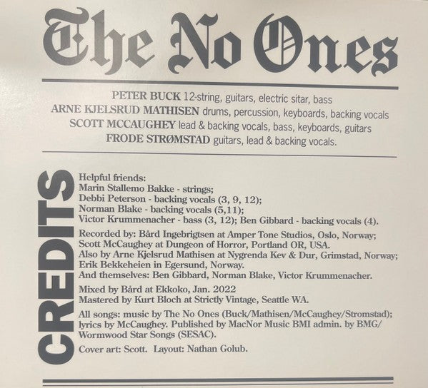 Image: The No Ones – My Best Evil Friend CD | Relix