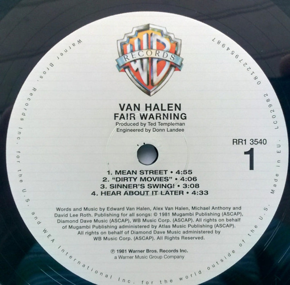 Image: Van Halen – Fair Warning: Remastered Vinyl LP | Relix