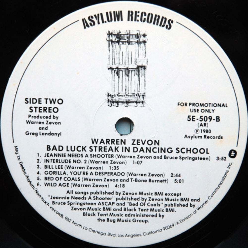 Image: Zevon, Warren – Bad Luck Streak in Dancing School Vinyl LP | Relix